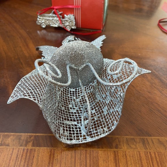 Silver Glitter Angel Candle holder - Picture 3 of 4